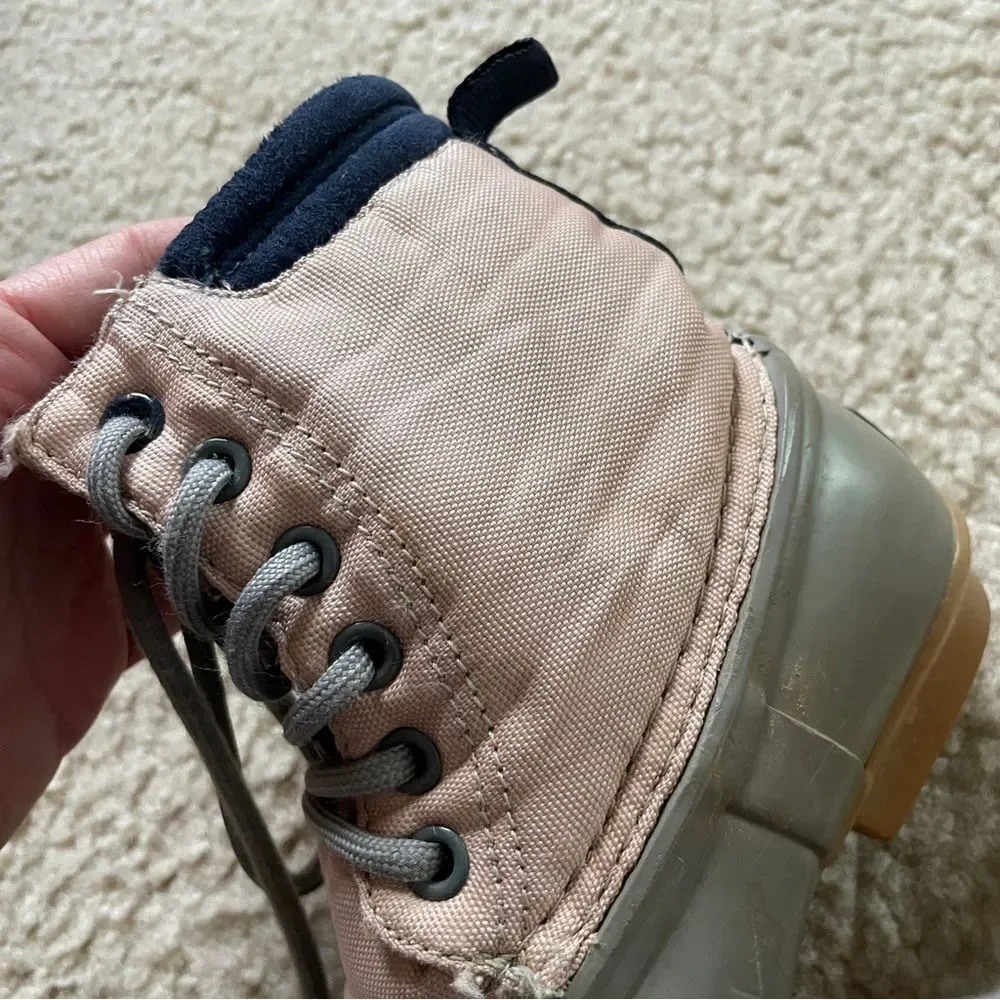 Original Penguin Girls Pink and Gray Duck Boots Size 13 Toddler Winter Rain